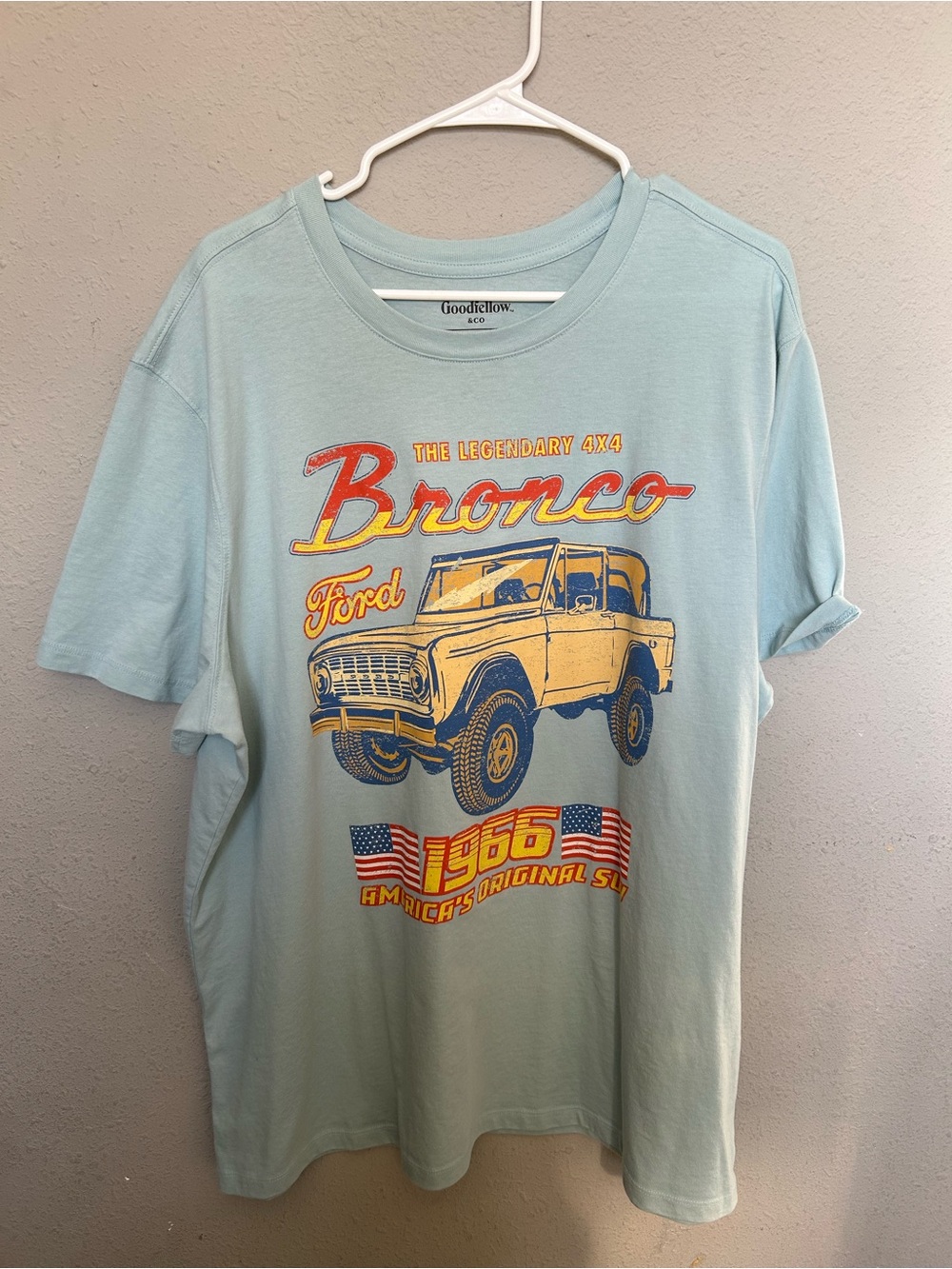 Ford Light Blue Bronco Graphic Short Sleeve Tee